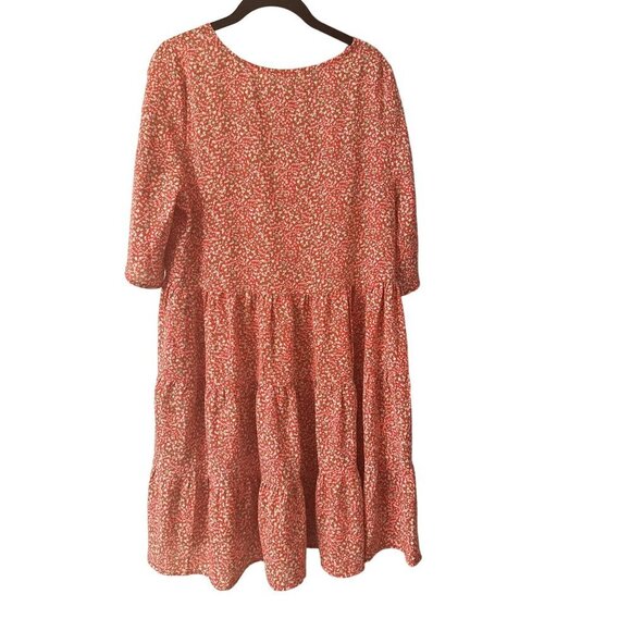 NWT Flawless Red Ditsy Floral Oversized Prairie Cottage Dress Size Large - Picture 4 of 6